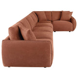 Elysia 6-piece Fabric Upholstered Modular Sectional Sofa Coral | Orange | Coral | 551891-SET