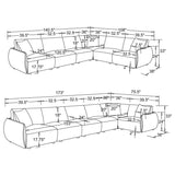 Elysia 6-piece Fabric Upholstered Modular Sectional Sofa Coral | Orange | Coral | 551891-SET