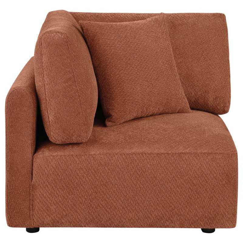 Elysia Chenille Upholstered Modular Corner Chair Coral