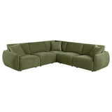 Elysia 5-piece Fabric Upholstered Modular Sectional Sofa Green | Green | 551895-SETA