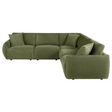 Elysia 5-piece Fabric Upholstered Modular Sectional Sofa Green | Green | 551895-SETA