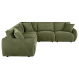Elysia 5-piece Fabric Upholstered Modular Sectional Sofa Green | Green | 551895-SETA