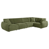 Elysia 5-piece Fabric Upholstered Modular Sectional Sofa Green | Green | 551895-SETA