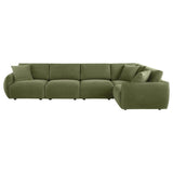 Elysia 5-piece Fabric Upholstered Modular Sectional Sofa Green | Green | 551895-SETA