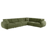 Elysia 6-piece Fabric Upholstered Modular Sectional Sofa Green | Green | 551895-SET