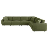 Elysia 6-piece Fabric Upholstered Modular Sectional Sofa Green | Green | 551895-SET