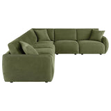 Elysia 6-piece Fabric Upholstered Modular Sectional Sofa Green | Green | 551895-SET