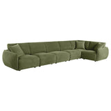 Elysia 6-piece Fabric Upholstered Modular Sectional Sofa Green | Green | 551895-SET