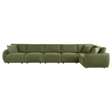 Elysia 6-piece Fabric Upholstered Modular Sectional Sofa Green | Green | 551895-SET