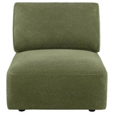 Elysia Fabric Upholstered Modular Armless Chair Green | Green | 551895