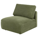 Elysia Fabric Upholstered Modular Armless Chair Green | Green | 551895