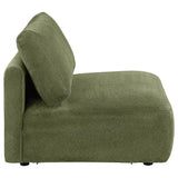 Elysia Fabric Upholstered Modular Armless Chair Green | Green | 551895