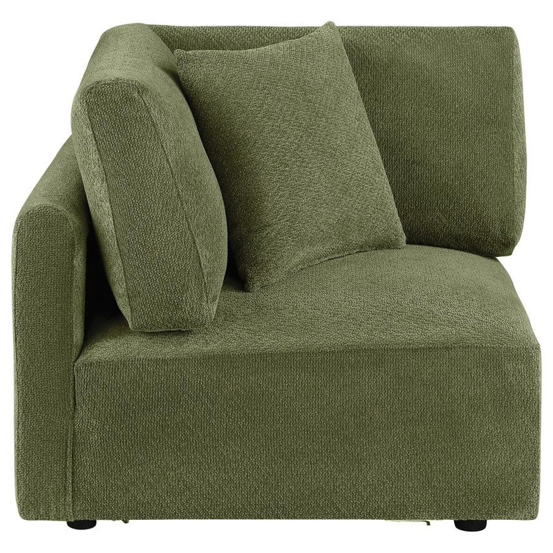 Elysia Chenille Upholstered Modular Corner Chair Green