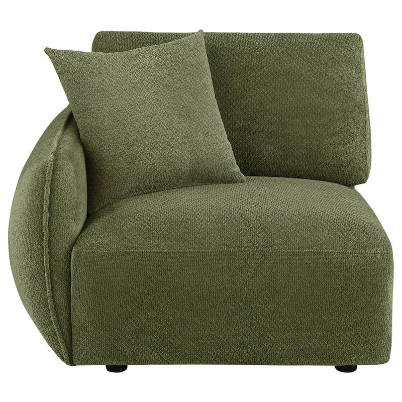 Elysia Chenille Upholstered Modular LAF Chair Green
