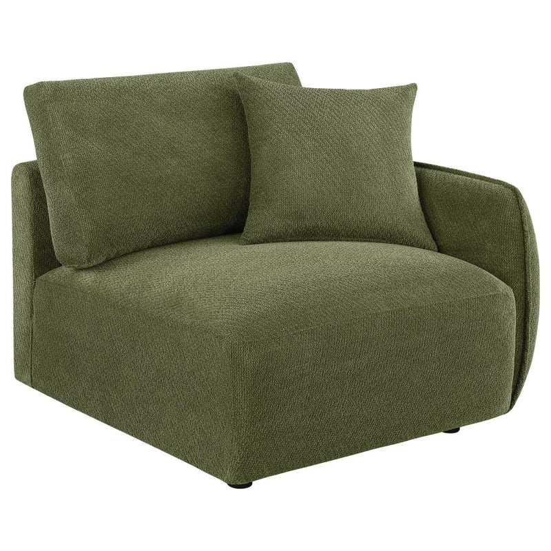 Elysia Chenille Upholstered Modular RAF Chair Green