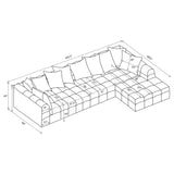 Amara 3-Piece Upholstered Sectional Sofa | Ivory | 551911-SETA