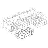 Amara 4-Piece Upholstered Sectional Sofa | Ivory | 551911-SET