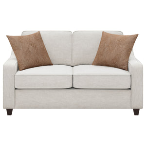 Christine 2-piece Upholstered Sloped Arm Sofa Set Beige