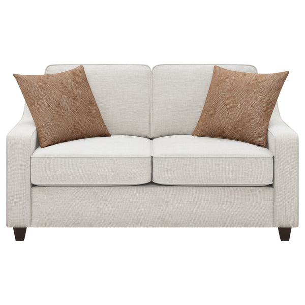 Christine 2-piece Upholstered Sloped Arm Sofa Set Beige