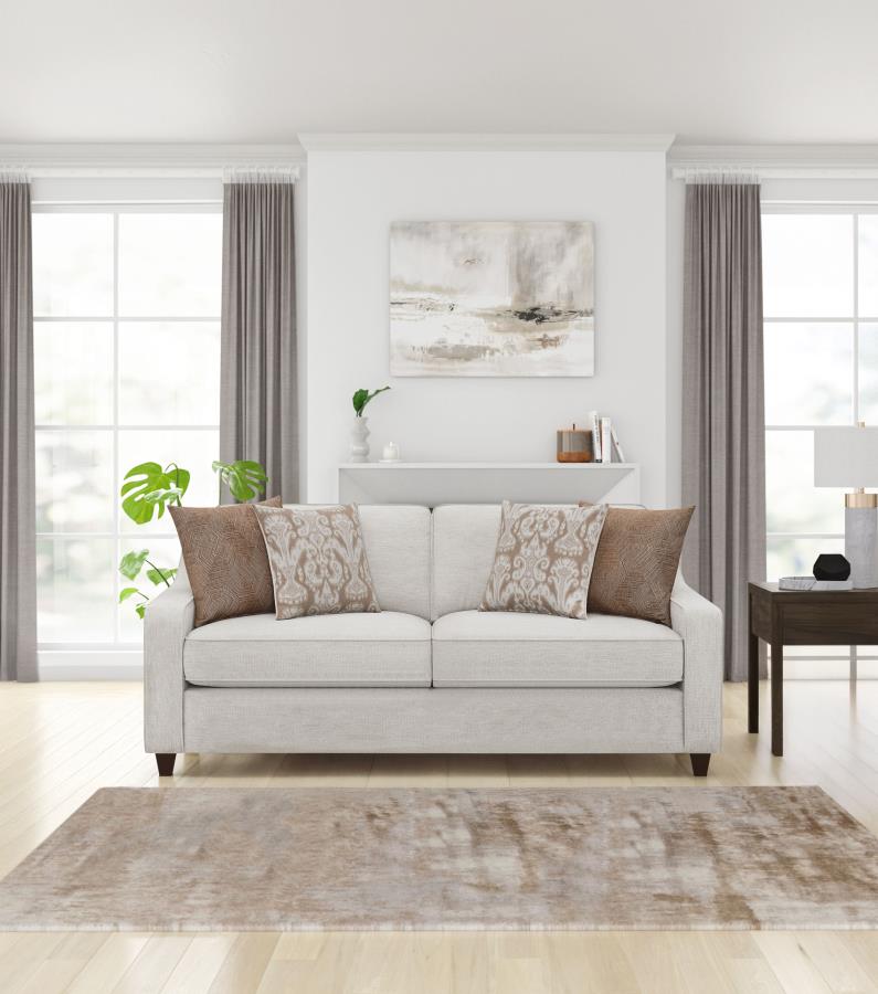 Christine Upholstered Sloped Arm Sofa Beige | Beige | 552061