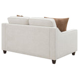Christine Upholstered Sloped Arm Loveseat Beige | Beige | 552062