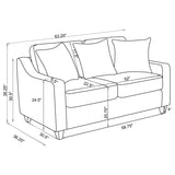 Christine Upholstered Sloped Arm Loveseat Beige | Beige | 552062