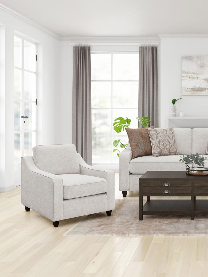 Christine Upholstered Sloped Arm Accent Chair Beige | Beige | 552063