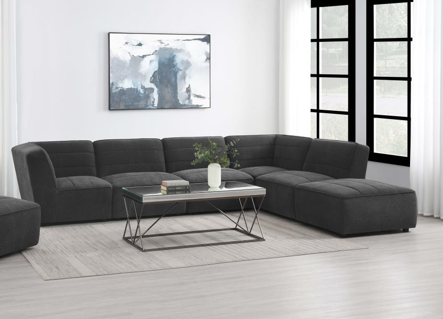 Sunny 6-piece Upholstered Modular Sectional Sofa Charcoal | Grey | Dark Charcoal | 552081-SET
