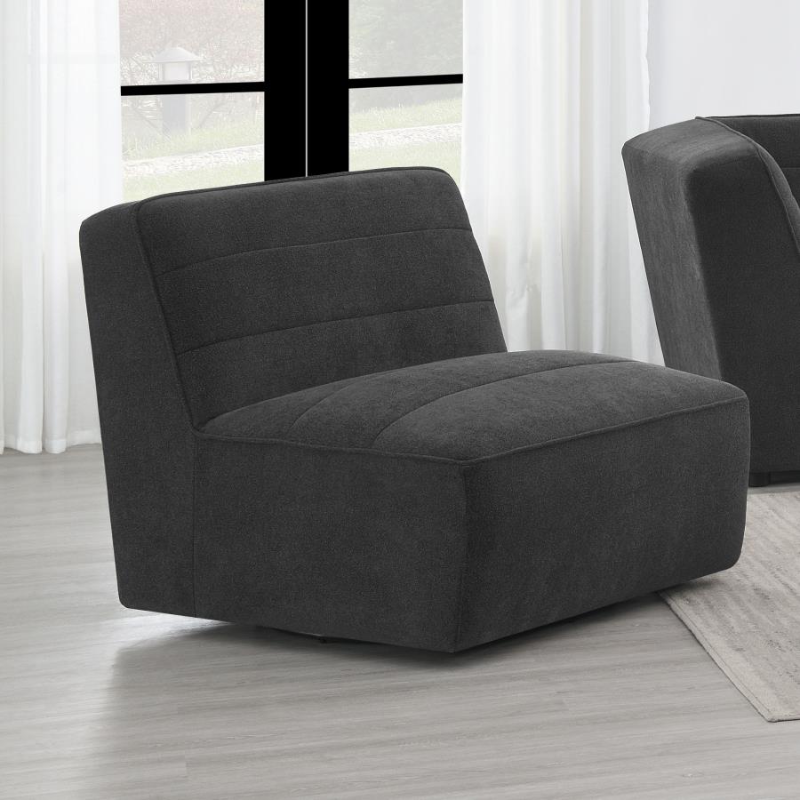 Sunny Upholstered Armless Chair Dark Charcoal | King | Grey | Dark Charcoal | 552081