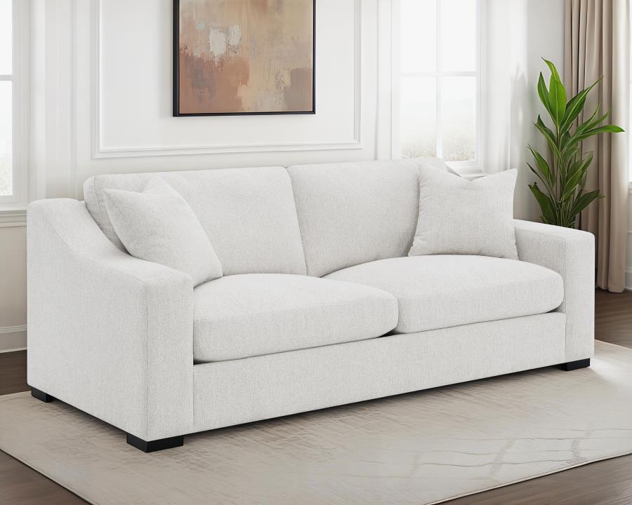 Ashlyn Fabric Upholstered Track Arm Sofa Sand | Beige | Sand | 552091