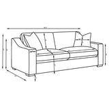 Ashlyn Fabric Upholstered Track Arm Sofa Sand | Beige | Sand | 552091