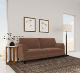 Selma Velvet Upholstered Crescent Arm Sofa Rust | Full | Orange | Rust | 552101