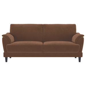 Selma Velvet Upholstered Crescent Arm Sofa Rust