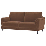 Selma Velvet Upholstered Crescent Arm Sofa Rust | Full | Orange | Rust | 552101