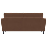 Selma Velvet Upholstered Crescent Arm Sofa Rust | Full | Orange | Rust | 552101