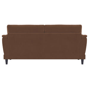 Selma Velvet Upholstered Crescent Arm Sofa Rust