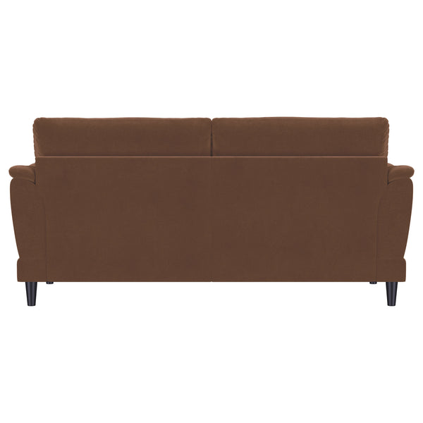 Selma Velvet Upholstered Crescent Arm Sofa Rust