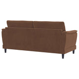 Selma Velvet Upholstered Crescent Arm Sofa Rust | Full | Orange | Rust | 552101