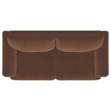 Selma Velvet Upholstered Crescent Arm Sofa Rust | Full | Orange | Rust | 552101