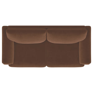 Selma Velvet Upholstered Crescent Arm Sofa Rust