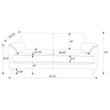 Selma Velvet Upholstered Crescent Arm Sofa Rust | Full | Orange | Rust | 552101