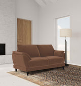 Selma Velvet Upholstered Crescent Arm Loveseat Rust | King | Orange | Rust | 552102