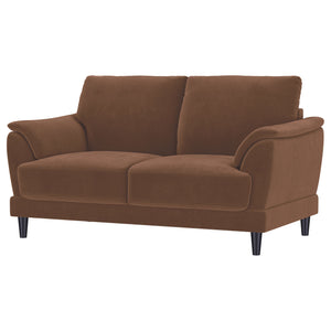 Selma Velvet Upholstered Crescent Arm Loveseat Rust