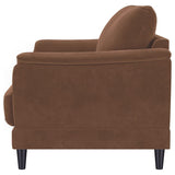 Selma Velvet Upholstered Crescent Arm Loveseat Rust | King | Orange | Rust | 552102
