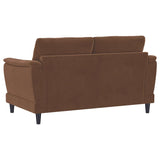 Selma Velvet Upholstered Crescent Arm Loveseat Rust | King | Orange | Rust | 552102