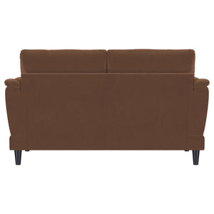 Selma Velvet Upholstered Crescent Arm Loveseat Rust