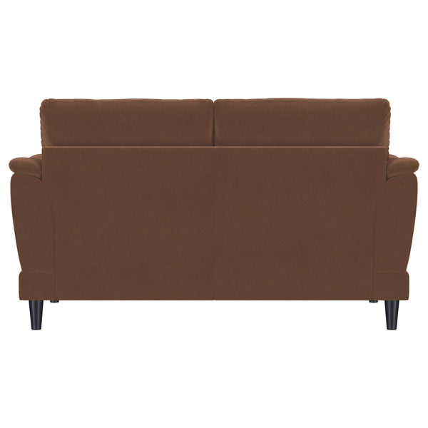 Selma Velvet Upholstered Crescent Arm Loveseat Rust