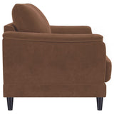Selma Velvet Upholstered Crescent Arm Loveseat Rust | King | Orange | Rust | 552102