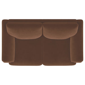 Selma Velvet Upholstered Crescent Arm Loveseat Rust