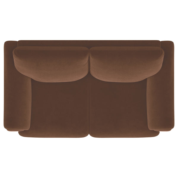 Selma Velvet Upholstered Crescent Arm Loveseat Rust
